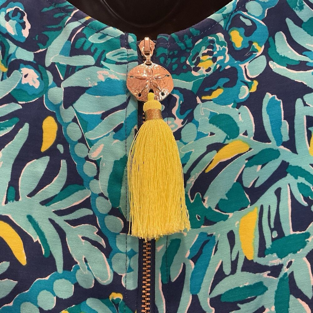 Lilly Pulitzerโ Kelby Stretch Shift Dress Blue Green Midnight Cove Print Size 6 - Picture 5 of 9